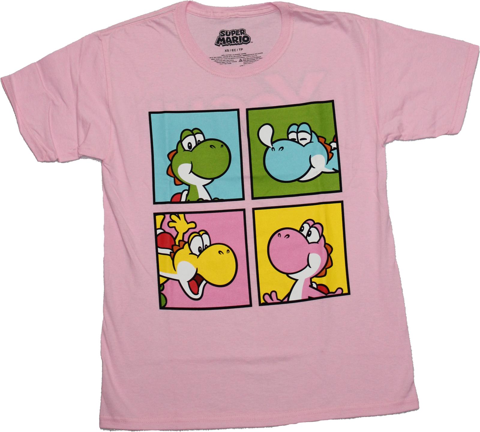 Super Mario Brother New Adult T-shirt Yoshi 4 Box Images Yoshi Name Back XXXXL