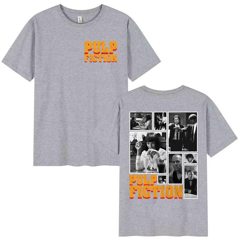 Classic Movie Pulp Fiction Graphic T Shirt Men Women Vintage High Quality Cotton Tshirts Harajuku Oversized Tshirt Streetwear
