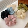 Women Simple Silk Satin Scrunchies Solid Color Big Elastic Rubber Hair Bands Girl Ponytail Holder Hair Ties Rope Gum Accessories