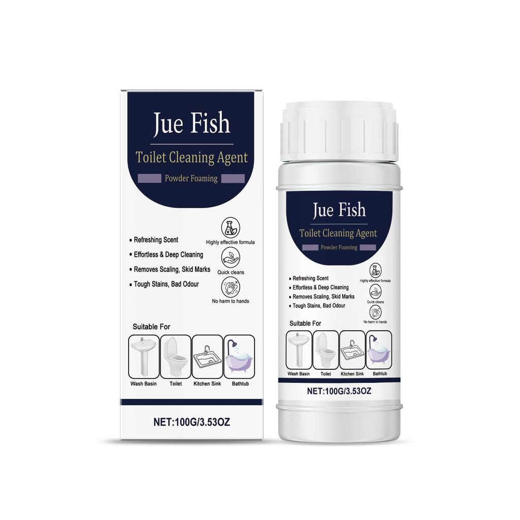 Jue Fish Toilet Foam Cleaner - Gentle for Scale Stains, Glaze-Safe, Deodorizes & Cleans