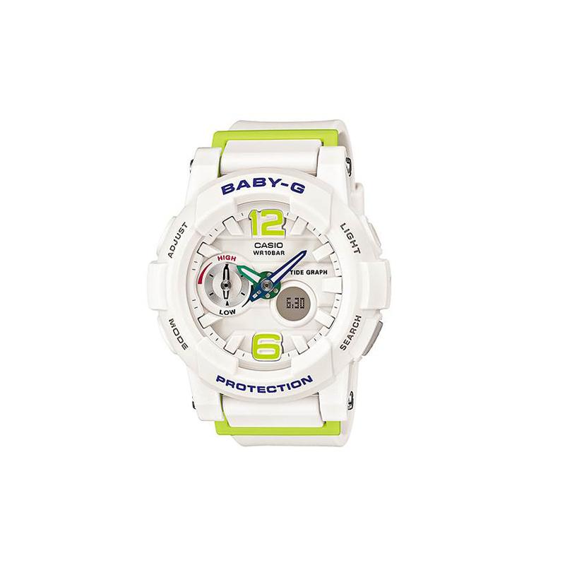 

Casio BABY-G Ocean Style Fashion Trendy Vibrant Street Classic Pointer Dual Display Dial Sports Waterproof Quartz Movement Japanese and BGA-180-7B2 белый
