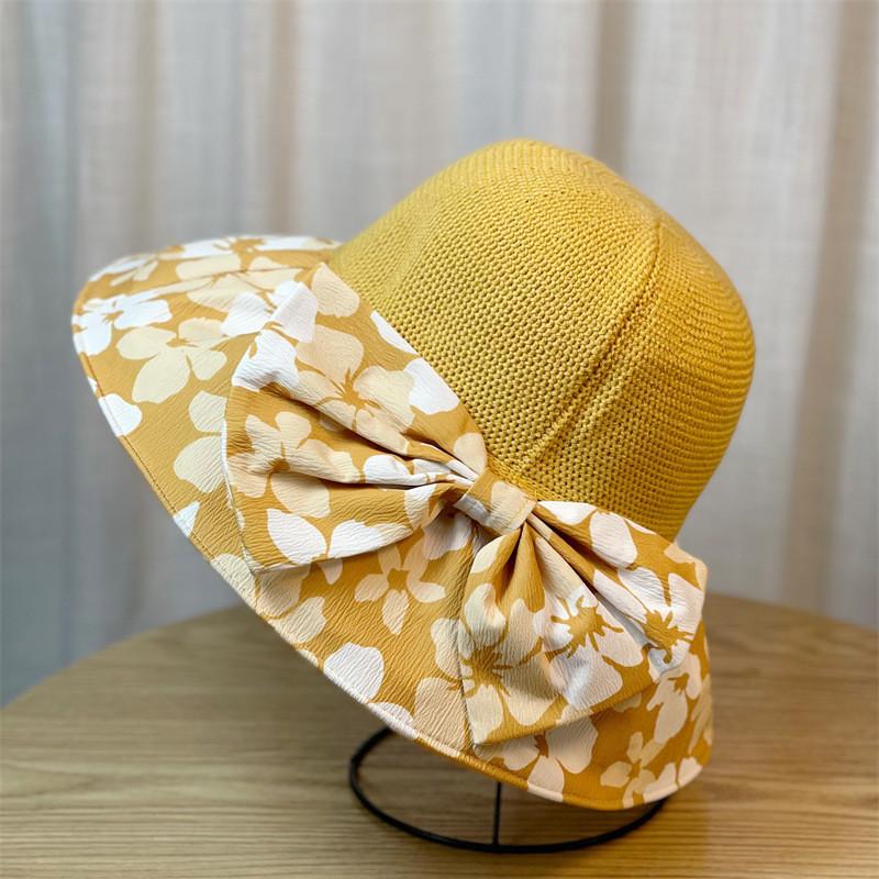 

Stylish Ol Style Sun Hat With Bowknot Adjustable Size 55-59 Black/milky/beige/pink/yellow жовтий