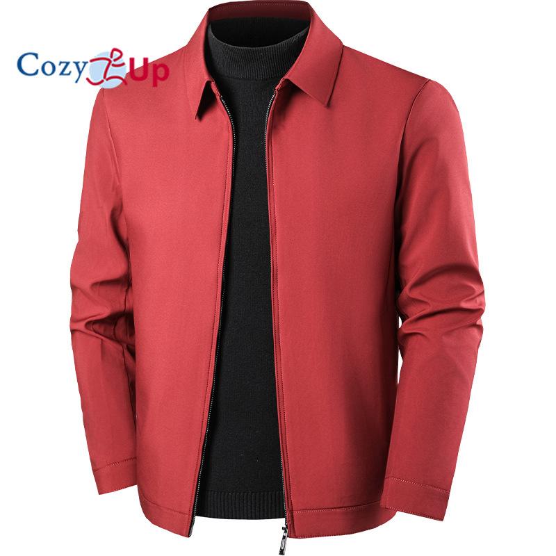 Men's Lightweight Jackets Full Zip Up Light Coat Laydown Collar Jacket Casual Windbreaker Jacket with Zip Pockets