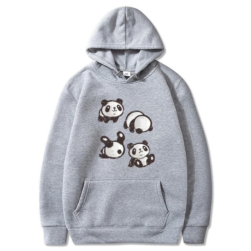 Autumn and Winter Chinese Panda Cartoon Printed Hoodie Classic Style College Style Men's and Women's Hoodies Daily Warm