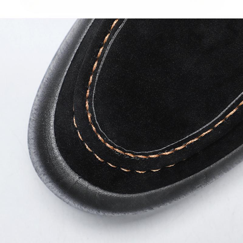 Herrenstiefel Sicherheitsschuhe Mann Runde Zehe Slipper Leicht zu reinigen Schön Modisch Outdoorstiefel Persönlichkeit Klassisch Schlicht Jung