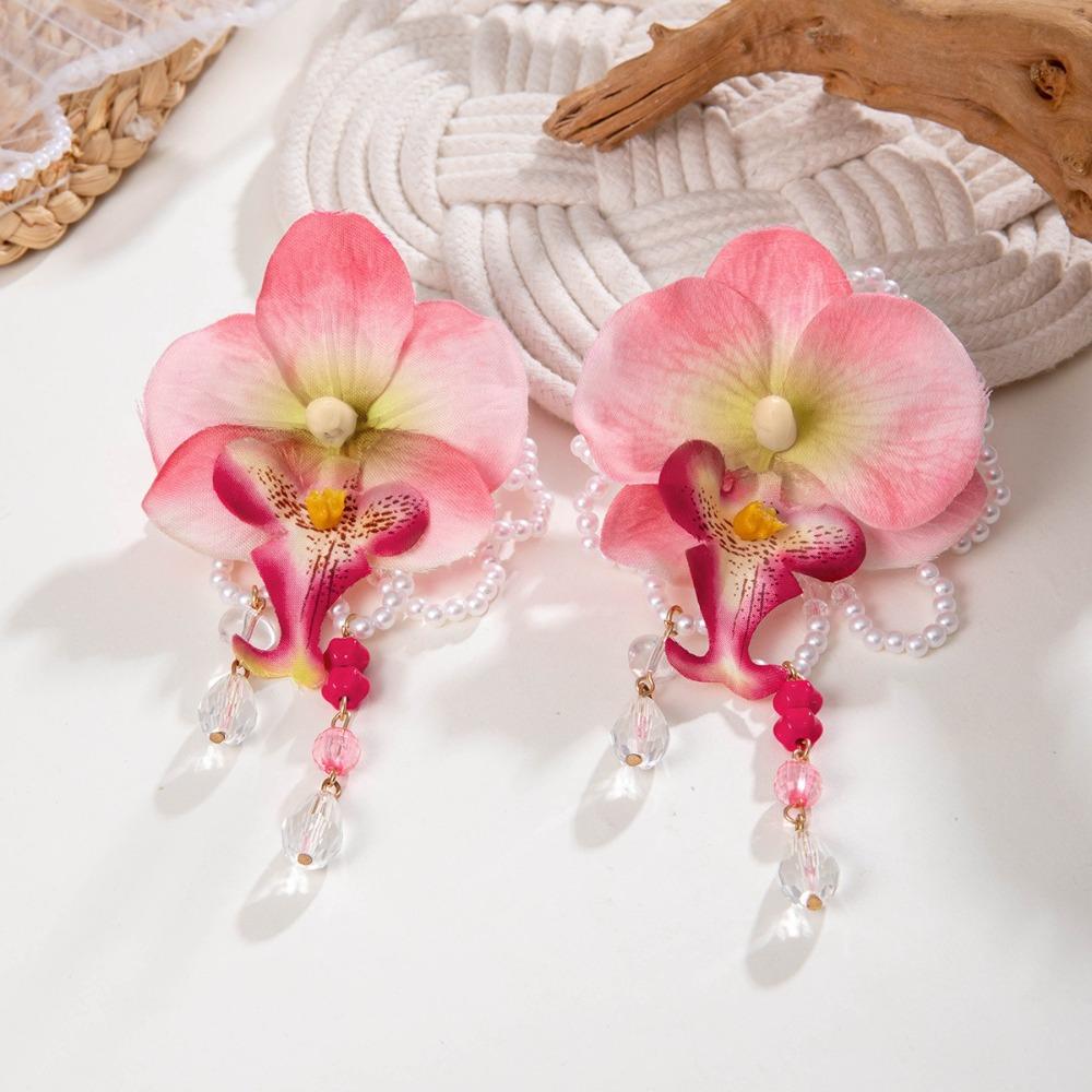 Bohemia Long Tassel Earrings Multicolor Large Flower Earrings Flower Pendant Earrings Women