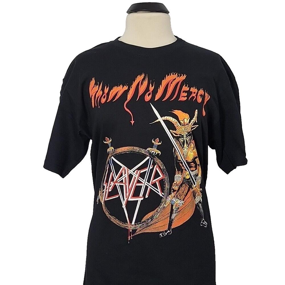 

SLAYER Show No Mercy XL T-Shirt Black Mens Band Logo Unisex T-Shirt XXL