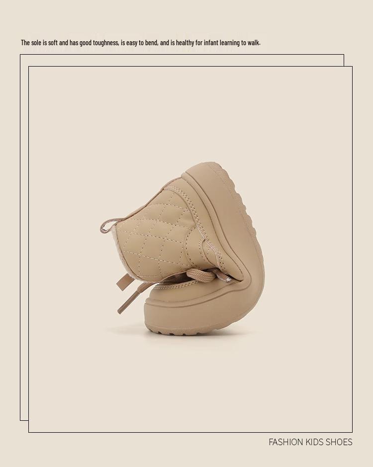 Boys' Ankle Boots: Soft Sole Toddler Shoes, Plush Lined for Autumn/Winter. Warm Cotton Snow Boots for Infants & Little Kids.