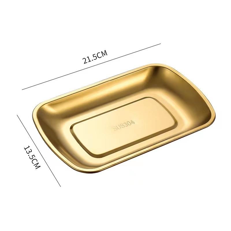 Rectangular Stainless Steel Storage Trays Non-Stick Cake Dessert Snack Dishes Barbecue Steak Plate For Food Kitchen Accessories