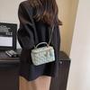 Bag 2025 new fashionable autumn woolen plaid chain Korean version shoulder bag simple portable messenger bucket bag