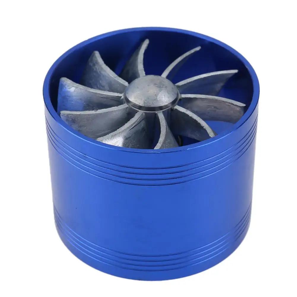 Car Air Intake Turbine Refit Turbo Gas Fuel Oil Saver Fan Turbo Supercharger Turbine Fit for Air Intake Hose Diameter 65-74mm темно серый