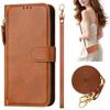 Compact Solid Color Zipper Phone Case with Card Slot & Anti-fall Protection