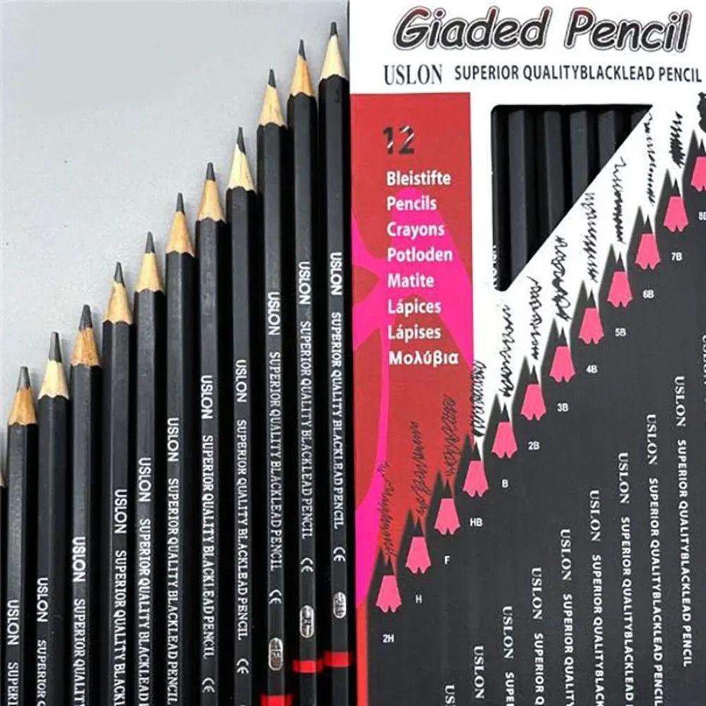 2H-8B Wooden Lead Pencils Graphite Shading Drawing Pencil Artists Sketch Pencil  Art Supplies
