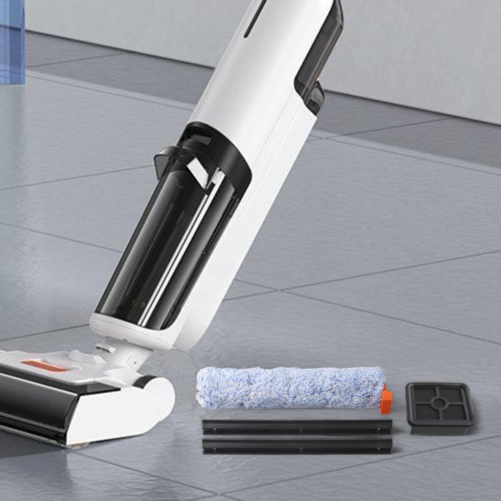 For ILIFE For W90 Cordless Mop Kit: Filter Cloth + Rubber Scrapers + Side Brush