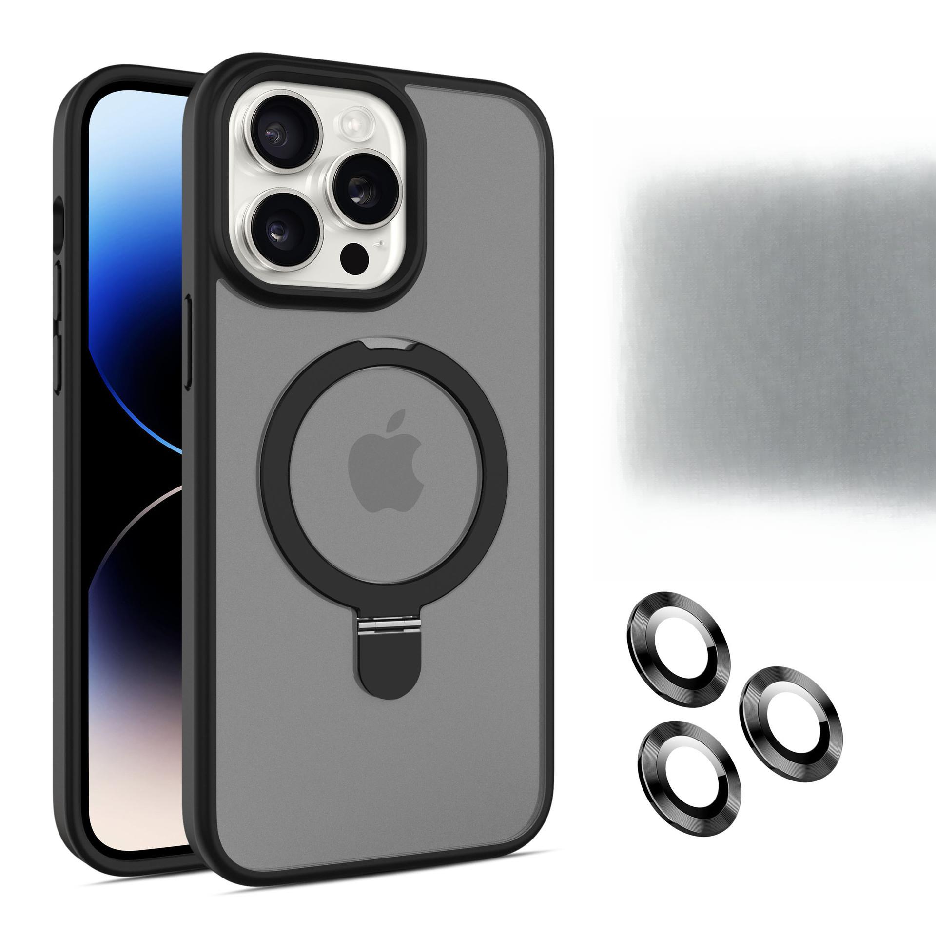 

Подходит для iPhone 16 Чувствительный к коже Магнитный всасывающий кронштейн Чехол для мобильного телефона Матовый Apple 15 ProMax Защитная пленка для объектива 14 iPhone11pro