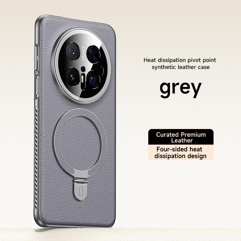 Heat Disspation 360 Rotatable Metal Stand Case For Huawei Mate 60 70 Pro+ Plus Vegan Leather Cover Eco-Friendly Shell