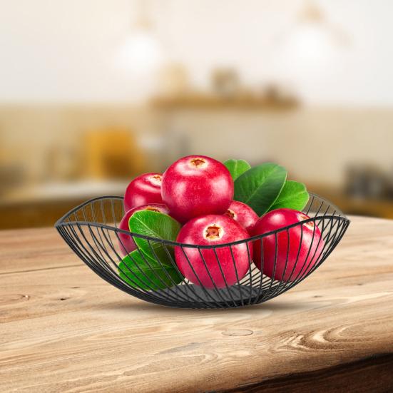 Fruit Basket Nordic Style Exquisite Workmanship Smooth Brim Wavy Wire Bread Vegetable Storage Bowls Kitchen