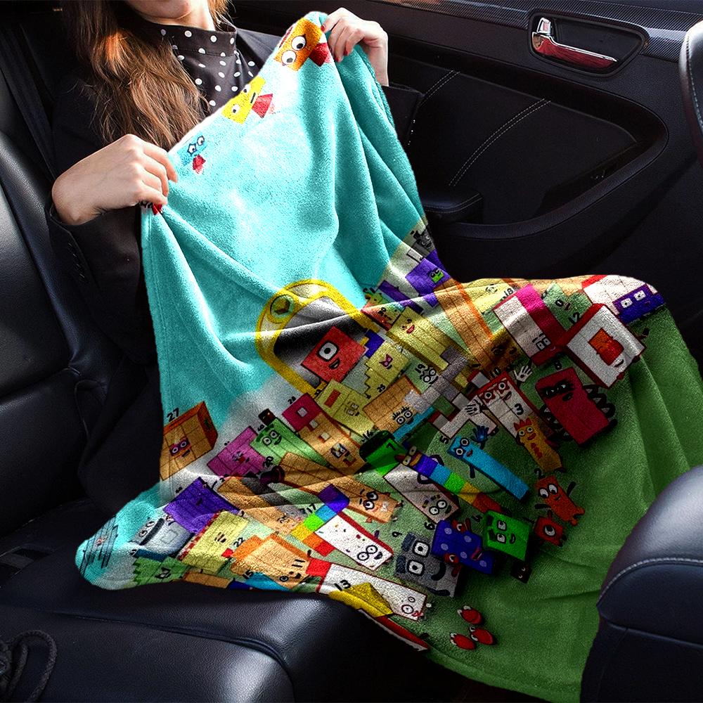 Numberblocks Theme Printed Blanket - Perfect for Couch, Bed, Travel & Outdoor Use | Machine Washable, Cozy & Durable.