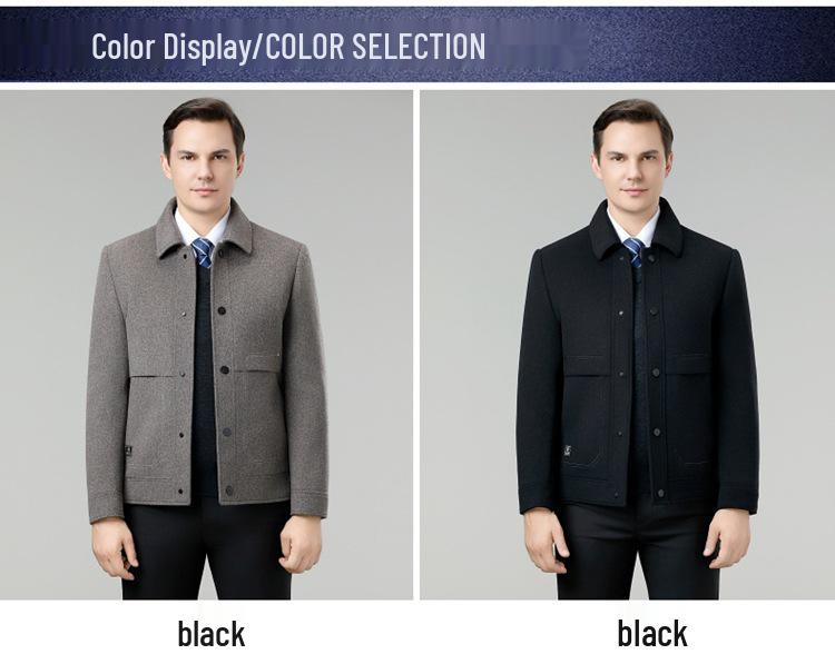 Men's 2025 Thickened Wool Business Casual Jacket with Detachable Down Liner