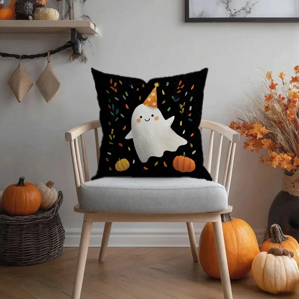 Cute Ghost Pillowcases For Halloweensuitable For Sofa Car Bedroom Decorative Cushion Cover Pillow Cover