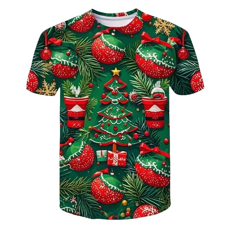 

3D Принт Санта Клаус Рождественская Футболка Короткий Рукав Детская Праздничная Одежда для Мальчиков И Девочек Детская Футболка 160