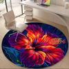 1pc Floral Bloom Office Round Area Rug, Indoor Mat Suitable ForOffice, Under Office Chairs Bedroom Living Room Home Decor, Room Deco, D069