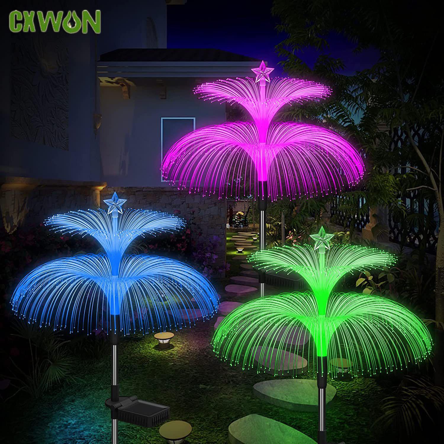 

Сонячні садові ліхтарі. Модернізована сонячна панель. Водонепроникна барвиста мінлива зіркова квітка. Для садового двору. Подарунки.