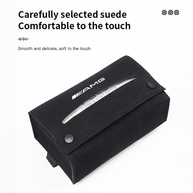 1pc Car Tissue Storage Box Paper Towel Organizer Bag Accessories For Mercedes Benz AMG A B C E G CLA W211 W203 W204 C260 E300L