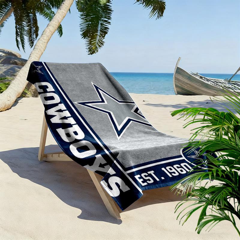 Asciugamano da Spiaggia con Stampa Dallas Cowboys, Asciugamano Grande Morbido ad Asciugatura Rapida per Spiaggia Campeggio Nuoto