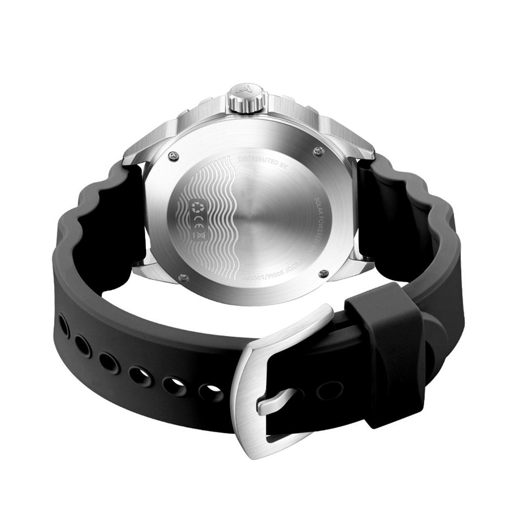 Solární quartzové potápěčské hodinky s noční luminiscencí 300M vodotěsné silikonový řemínek pro muže ženy