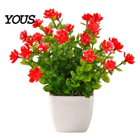 Easy Care Mini Plant Simulated Potted Plants, Eucalyptus And Camellia Buds Plant, Maintenance-Free Small Decor Fake Plants for Desktop Windowsill