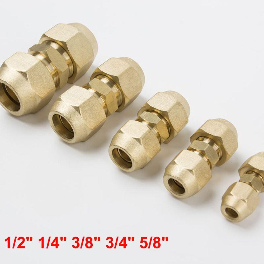 Straight Pipe Extension Joint 1/2" 1/4" 3/8" 3/4" 5/8" With Flare Nuts Copper Connectors Flare Connecting