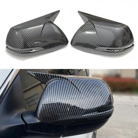 For Honda CRV CR-V 12-21 Carbon Black OX Horn Style Door Wing Mirror Cover Cap .