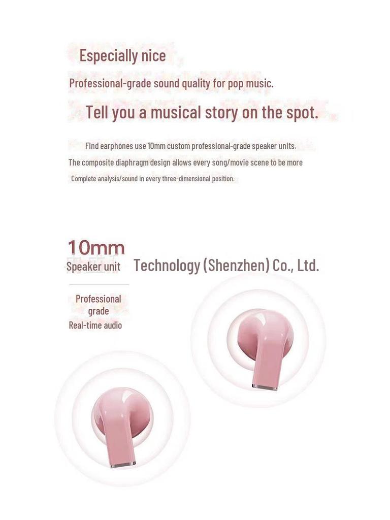 Pro5S Wireless In-Ear Bluetooth Headset with Long Battery Life, Mini Sports TWS