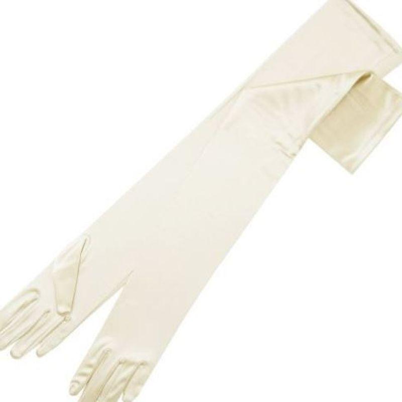 

Retro Long Gloves French White Dinner Wedding Bride Etiquette Gloves Photo Taking Wedding Dress Satin Gown Champagne-HV1 One size