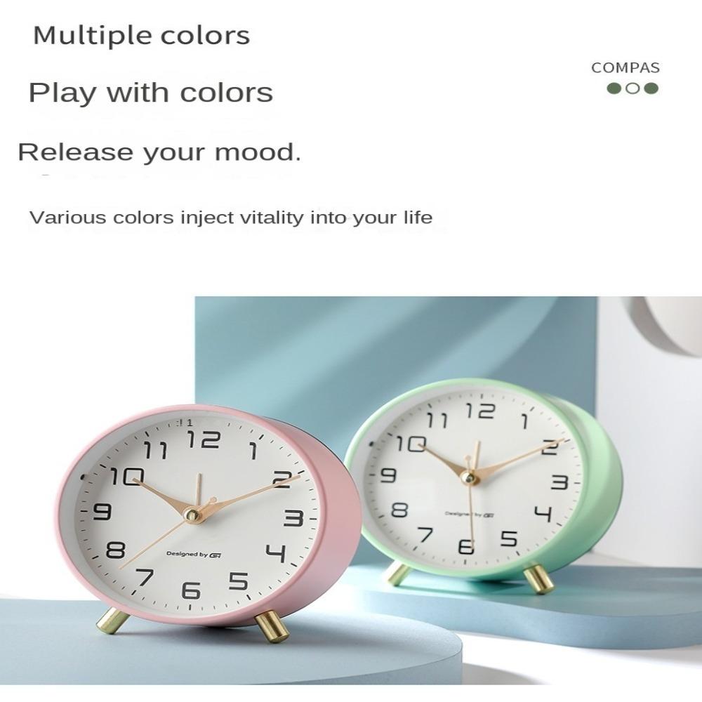 

Металлические настольные часы, 6 цветов, матовые металлические часы, настольные часы для пробуждения, детские студенческие часы