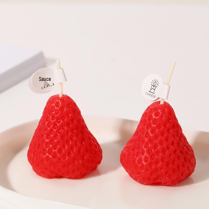 Handcrafted Strawberry Scented Candles for Home Decor and Wedding Favors