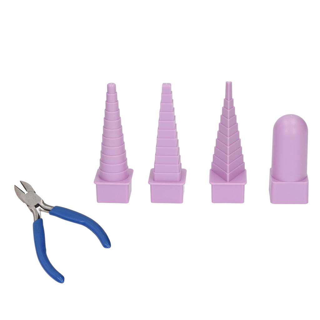 4Pcs Jewelry Mandrel Round Oval Triangle Square Jewellery Making Tool with 5in Pliers