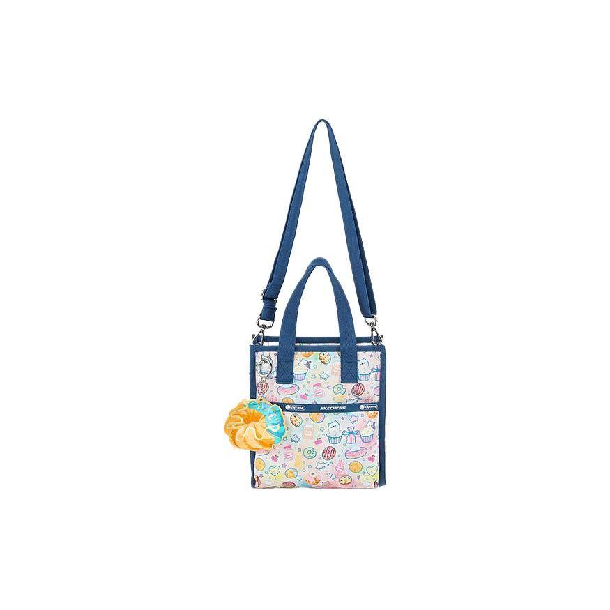 Skechers X LeSportsac Collaboration Zipper Closure Cartoon Print Fabric Tote Shoulder Crossbody Bag Large Women bags Multicolor L423U131-045H Multicolor,Large