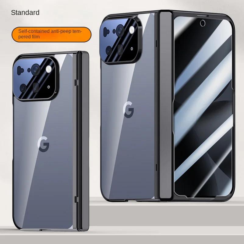 Transparent Screen Tempered Glass Protector Case For Google Pixel 10 Pro Fold All-inclusive Spring Hinged Cover