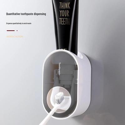 Automatisches Wandmontiertes Zahnpasta-Spender-Set mit Lazy Zahnbürstenhalter - Kein Bohren erforderlich, Inklusive Neukundenrabatt