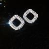 One Look At 10,000 Years~ Silver Needle Zircon Rhombus Stud Earrings Light Luxury High-end Fashion Earrings Design Earrings Women
