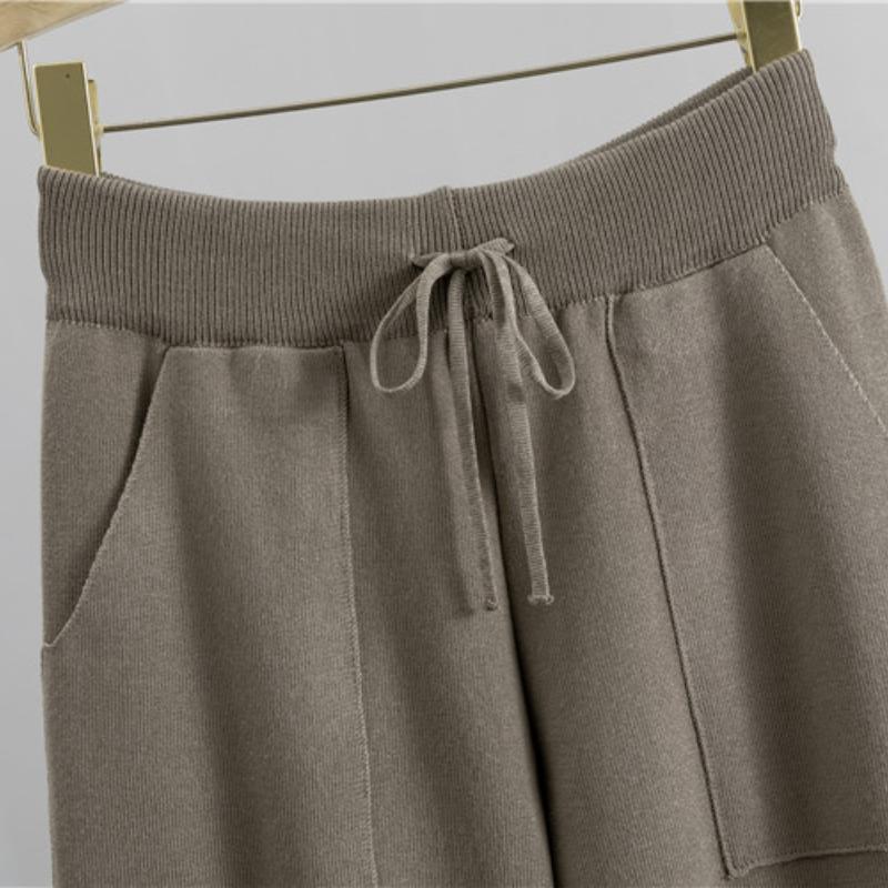 Fashion Set Women's Spring and Autumn Casual Knitted Checked Sweater Two-piece Set