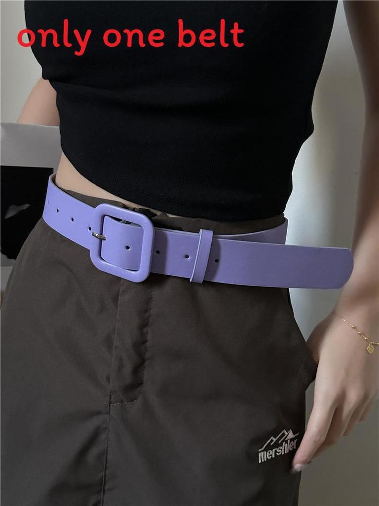 Fashion Pu Leather Wide Belt With Metal Buckle For Women Casual Style