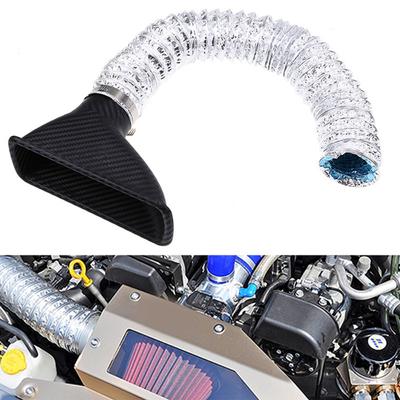 1 stücke Universal Auto Front Stoßstange eintritt luft Turbo Air Intake Pipe Kit ABS Turbine Inlet Kit Rohr Luft Funnel Carbon faser Look