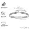 Stainless Steel Double Row Olive Bead White Zircon Bracelet for Women,Gold Color Tennis Chain Bracelets,Classic Jewelry Gifts