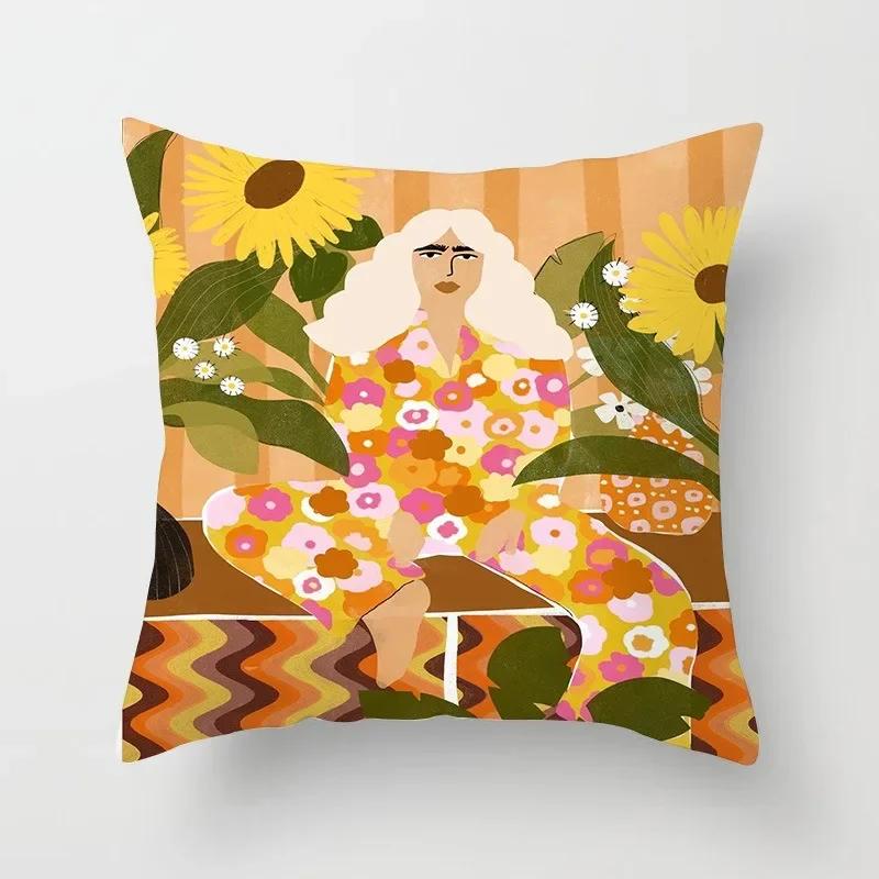 Office Sofa Cushion Cover Matisse Style Camera Record Player Printed Pillow Cover Luxury Home Decor Cushion Cover
