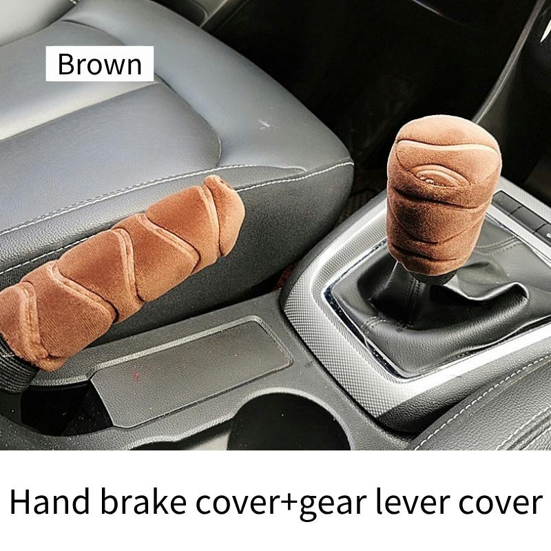 

2 шт. чехлы на ручки ручного тормоза автомобиля, хомуты переключения передач, плюшевый чехол для ручки ручного тормоза, зимний мягкий теплый кофейный