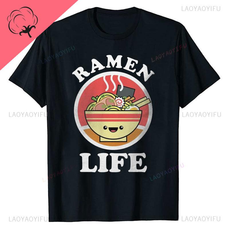 Kawaii Japan RaUnisex Cat Print Tshirt Animated Cat Love Round Cut Cotton Tshirt Harajuku Unisex Unisex Summer Streetwear O-neck Tops Unisex