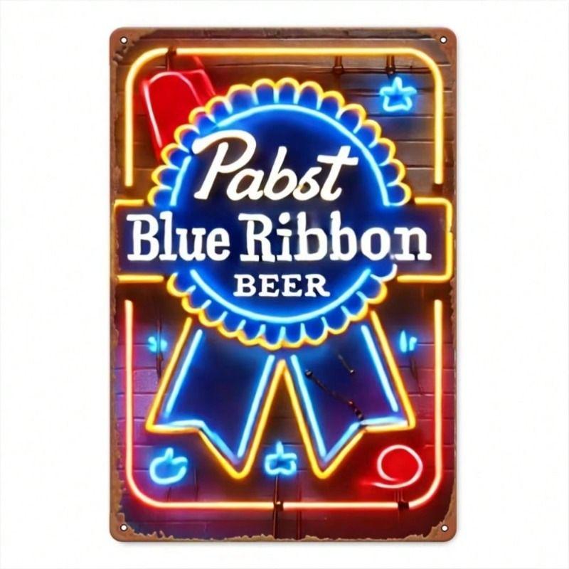 1 pc Retro Metal Wall Art Decor, Vintage Tin Sign for Office Living Room, 8x12 inches